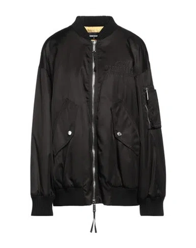 Dsquared2 Woman Jacket Black Size 8 Polyamide
