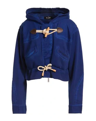 Dsquared2 Woman Jacket Bright Blue Size S Cotton