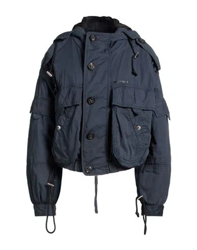Dsquared2 Woman Jacket Midnight Blue Size 2 Cotton, Elastane