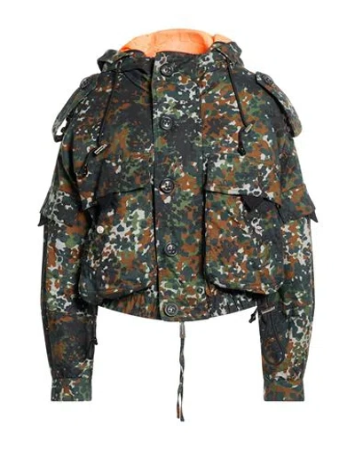 Dsquared2 Woman Jacket Military Green Size 2 Cotton, Elastane