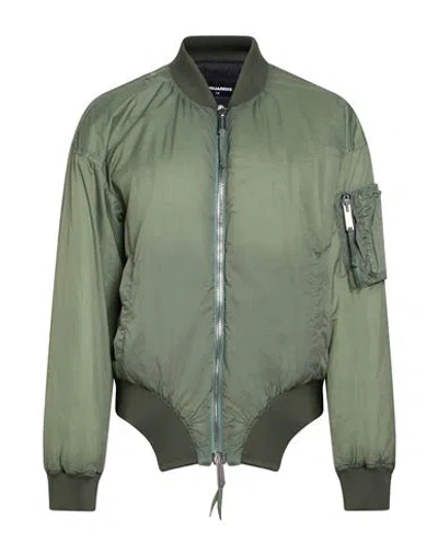 Dsquared2 Woman Jacket Military Green Size 2 Polyamide, Polyurethane