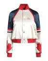 Dsquared2 Colour-block Satin Bomber Jacket In Off White