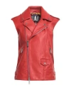 Dsquared2 Woman Jacket Orange Size 0 Calfskin In Orange