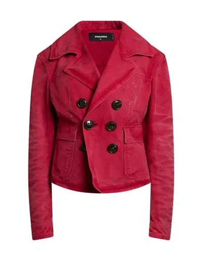 Dsquared2 Woman Jacket Red Size 2 Cotton