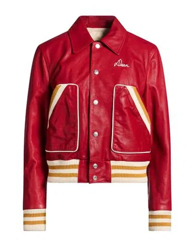 Dsquared2 Woman Jacket Red Size 8 Cow Leather