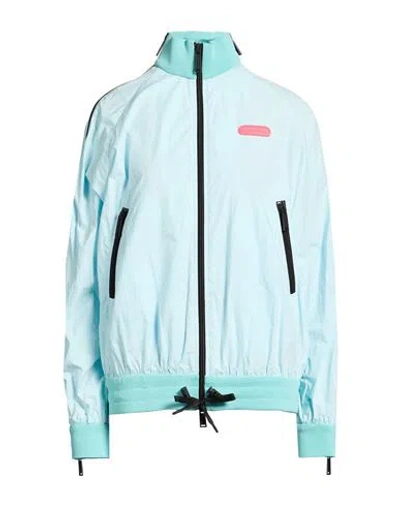 Dsquared2 Woman Jacket Sky Blue Size 2 Cotton, Polyester