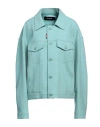 Dsquared2 Woman Jacket Turquoise Size 4 Virgin Wool, Polyamide In Blue