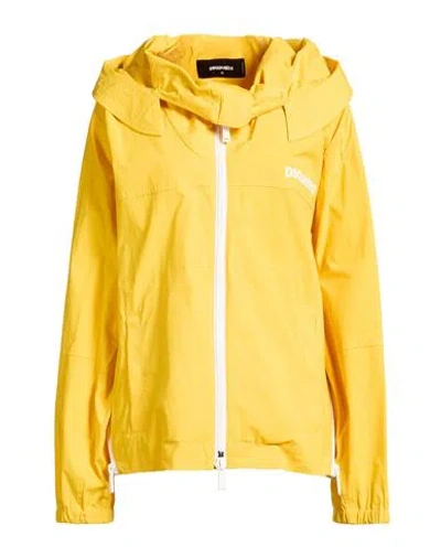 Dsquared2 Woman Jacket Yellow Size 4 Cotton, Elastane