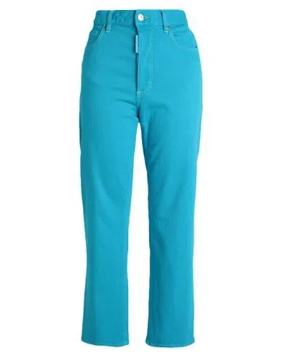 Dsquared2 Woman Jeans Azure Size 2 Cotton, Elastane In Blue