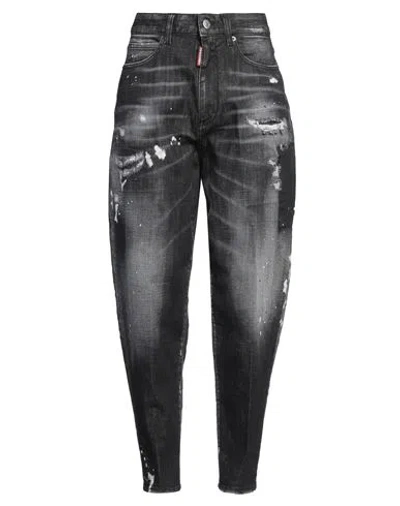 Dsquared2 Woman Jeans Black Size 10 Cotton, Elastane