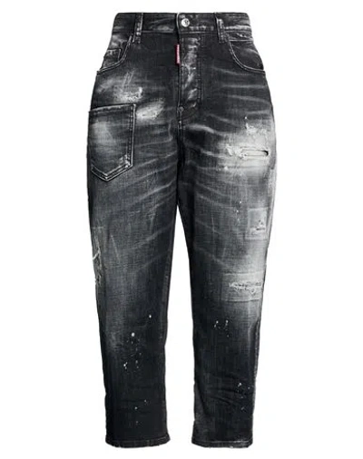 Dsquared2 Woman Jeans Black Size 10 Cotton, Elastane