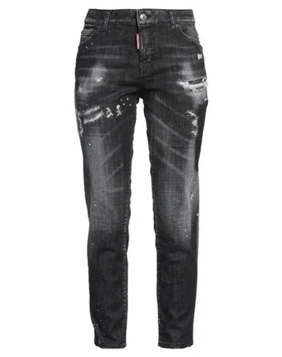 Dsquared2 Woman Jeans Black Size 10 Cotton, Elastane