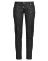 Dsquared2 Woman Jeans Black Size 10 Cotton, Elastane, Calfskin In Black