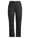 Dsquared2 Woman Jeans Black Size 10 Cotton, Elastane, Calfskin In Black