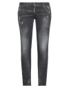 Dsquared2 Woman Jeans Black Size 8 Cotton, Elastomultiester, Elastane, Calfskin In Black