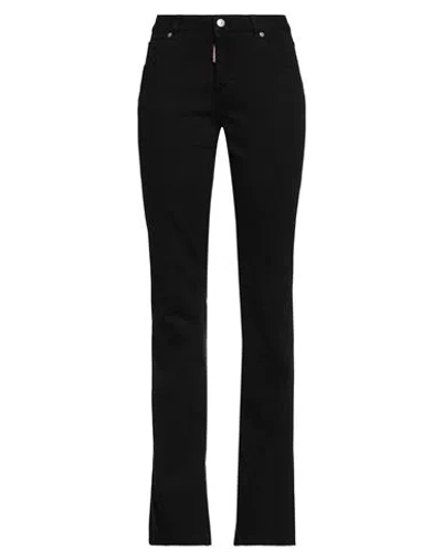 Dsquared2 Woman Jeans Black Size 10 Cotton, Elastomultiester, Elastane, Polyester, Polyamide