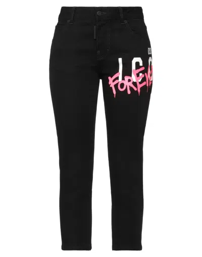 Dsquared2 Denim Cropped In Black