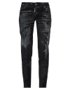 Dsquared2 Woman Jeans Black Size 10 Cotton, Elastane, Cow Leather In Black