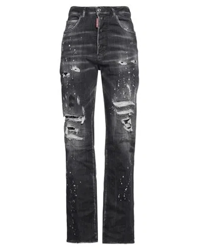Dsquared2 Woman Jeans Black Size 10 Cotton, Elastomultiester, Elastane