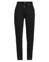 Dsquared2 Woman Jeans Black Size 2 Cotton, Elastomultiester, Elastane, Polyester, Cow Leather