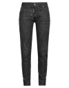 Dsquared2 Woman Jeans Black Size 6 Cotton, Elastane, Calfskin In Black