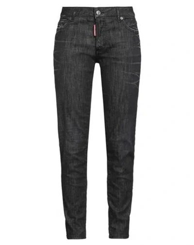 Dsquared2 Woman Jeans Black Size 6 Cotton, Elastane, Calfskin