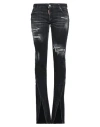 Dsquared2 Distressed Effect Trumpet Fit Denims With Bottom Slits 22 Cm In Black