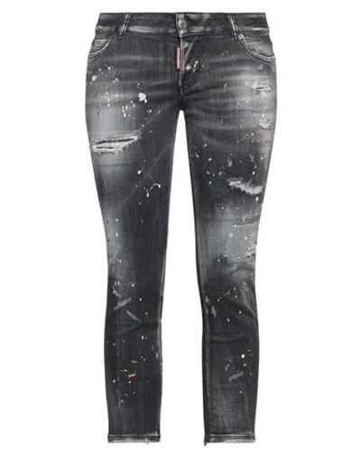 Dsquared2 Woman Jeans Black Size 8 Cotton, Elastomultiester, Elastane