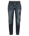 Dsquared2 Woman Jeans Blue Size 0 Cotton, Elastane, Cow Leather