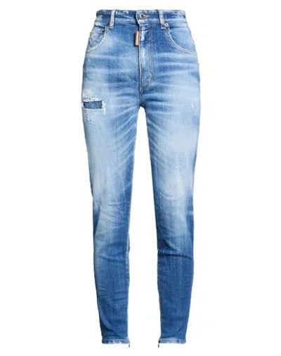 Dsquared2 Woman Jeans Blue Size 10 Cotton, Elastane