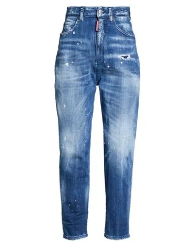 Dsquared2 Woman Jeans Blue Size 10 Cotton, Elastane