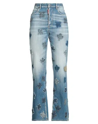 Dsquared2 Woman Jeans Blue Size 10 Cotton, Elastane