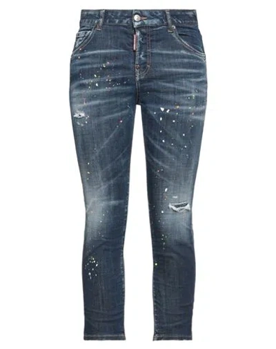 Dsquared2 Woman Jeans Blue Size 10 Cotton, Elastane