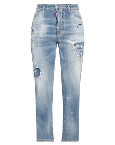 Dsquared2 Woman Jeans Blue Size 10 Cotton, Elastane