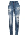 Dsquared2 Woman Jeans Blue Size 12 Cotton, Elastane, Calfskin In Blue