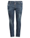 Dsquared2 Woman Jeans Blue Size 10 Cotton, Elastane, Cow Leather In Blue