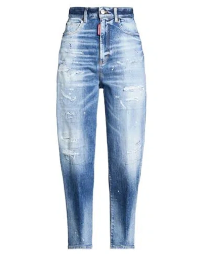 Dsquared2 Woman Jeans Blue Size 10 Cotton, Elastane