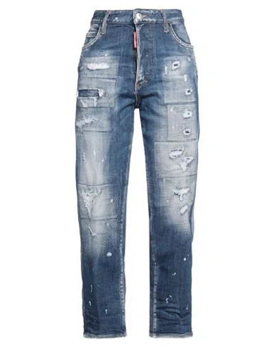Dsquared2 Woman Jeans Blue Size 10 Cotton, Polyester, Elastane