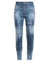 Dsquared2 Woman Jeans Blue Size 10 Cotton, Polyester, Elastane In Blue