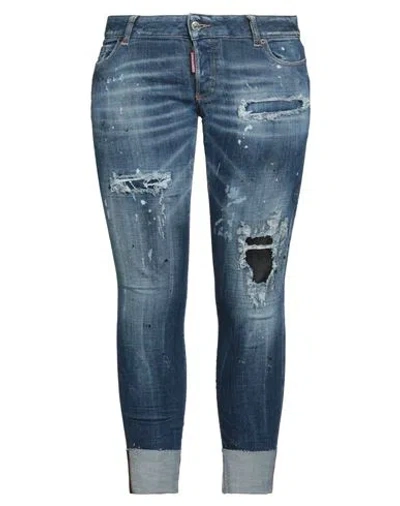Dsquared2 Woman Jeans Blue Size 10 Cotton, Polyester, Elastane