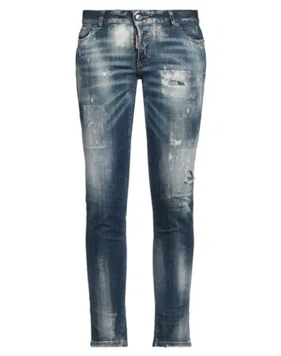 Dsquared2 Woman Jeans Blue Size 8 Cotton, Elastane
