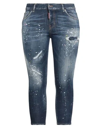 Dsquared2 Woman Jeans Blue Size 10 Cotton, Elastane