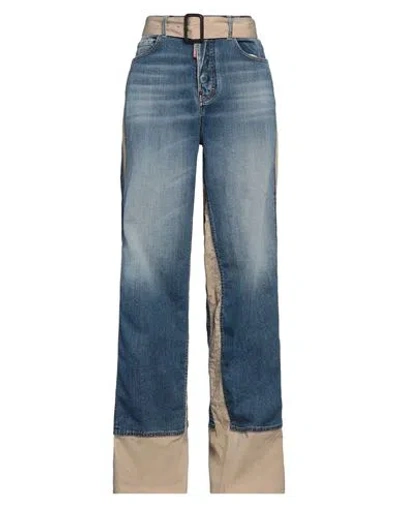 Dsquared2 Woman Jeans Blue Size 2 Cotton, Elastane, Polyamide, Calfskin