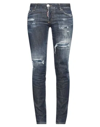 Dsquared2 Woman Jeans Blue Size 10 Cotton, Elastomultiester, Elastane