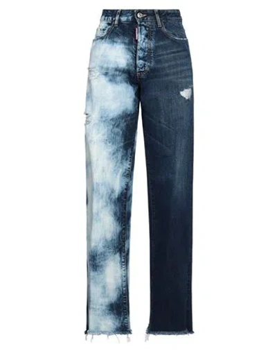 Dsquared2 Woman Jeans Blue Size 2 Cotton, Calfskin