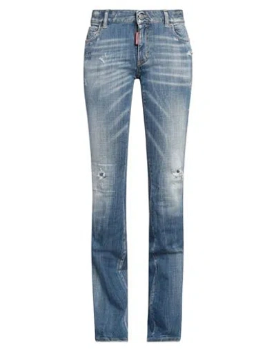 Dsquared2 Woman Jeans Blue Size 4 Cotton, Elastane
