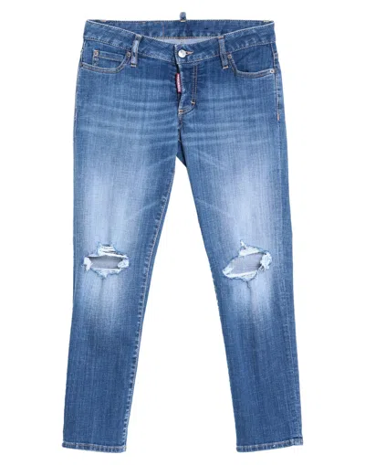 Dsquared2 Cropped Pants In Blue