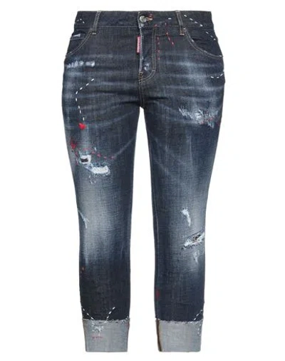 Dsquared2 Woman Jeans Blue Size 4 Cotton, Elastane