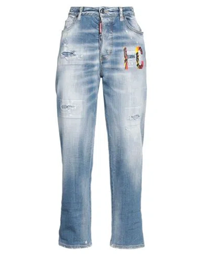 Dsquared2 Woman Jeans Blue Size 4 Cotton, Elastane