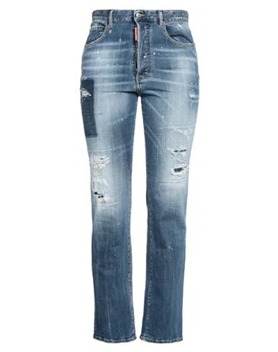Dsquared2 Woman Jeans Blue Size 4 Cotton, Elastane